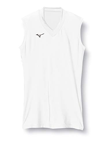 トレーニングウェア コンプレッション ドライアクセルバイオギアシャツ Vネックノースリーブ 吸汗速乾 ストレッチ 紫外線カット メンズ ホワイト 日本 L