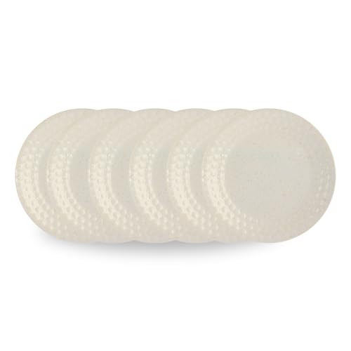 Image of Melamine Quarter Plates | Round Half Plate | Microwave Safe | Break Resistant | Plates for Snacks, Lunch, Dinner | Plates for Home, Office, Restaurant | Set of 6 | 7 Inch's (Ivory)