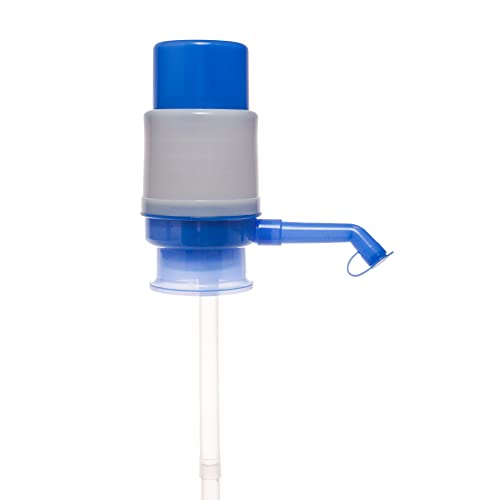 BOMBA MANUAL DE PLÁSTICO P/ÁGUA DE GALÃO AZUL E BRANCO 6,5x16,5x6,1cm