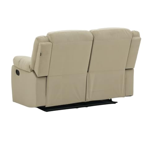 Image of Royaloak Melaka Malaysian Fabric Recliner 2 Seater | Tufted Design with High-Density Foam & Plush Armrests | Smooth Manual Reclining Chair with Sturdy Metal Base & Pocket Springs Support