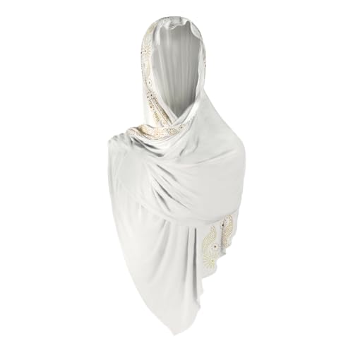 ITODA Women Glitter Rhinestone Muslim Head Scarf Wrap Easy Wear Hijab Turban Lightweight Breathable Head Wrap Scarf Shawl2