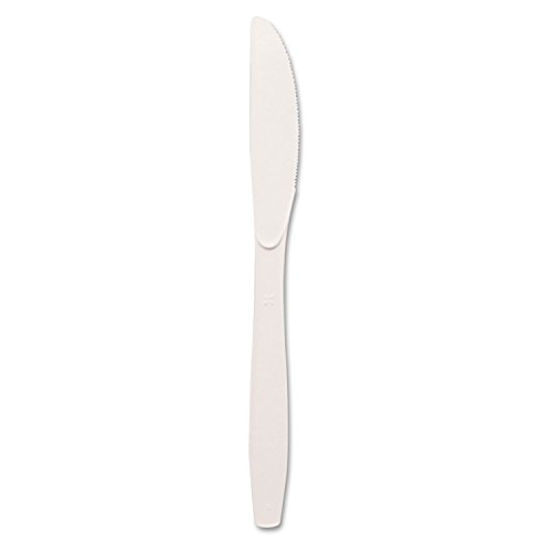 Dixie KM217 Plastic Knives, Bulk, Medium Wt, 1000/PK, White