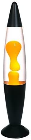 IIDSA Volcan Lava Lamp with Orange Liquid Wax and Black Base 16 inch Decorative Table Lamp for Any Area of Your Home