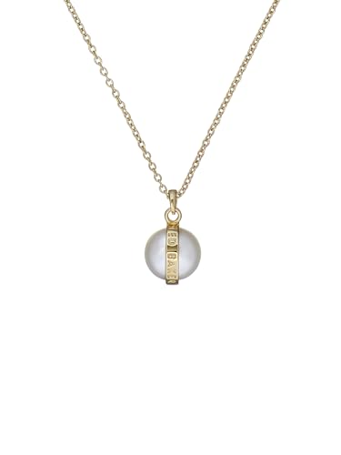 Ted Baker Perreti Logo Pearl Pendant Necklace For Women (Gold Tone/Pearl)