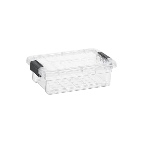 Superio Clear Storage Box with Lid, 4.5 Quart Plastic Container Bins for Organizing, Stackable...