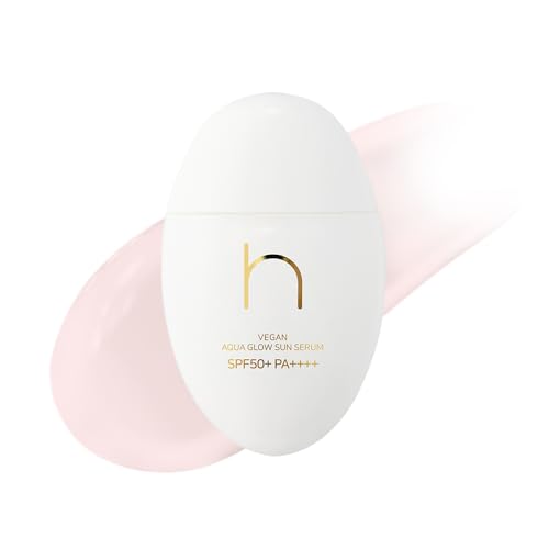 HAMEL Vegan Aqua Glow Sunserum︱protector solar, bloqueador solar (SPF50+,PA++++)︱1.69 fl.oz. / 50ml︱Extracto de Camelia Roja︱Sin fragancia︱Vegano, Cruelty Free, EWG-Green