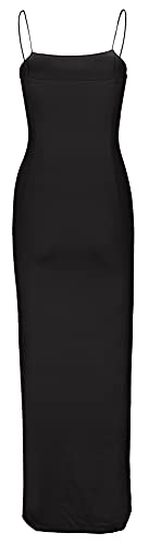 PRIMODA Women's Spaghetti Strap Bodycon Maxi Dress Long Formal Thigh-high Slit Club Wedding Guest Dress4