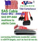 Cable SAS 32 pin a 4 x eSATA de 20 pulgadas