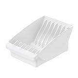 リッチェル キッチン収納 食器置き TOTONO(トトノ) 棚置き用 ディッシュスタンドR レギュラー ホワイト 日本製 食洗機対応 取っ手付き 使いやすい 便利 抗菌加工 おしゃれ シンプル 皿置き ケース 10002