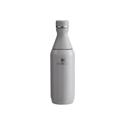 Stanley 1913 The All Day Slim Sports Water Bottle 0.35L - Cold for 3 Hours - Iced for 9 Hours - BPA-Free Recycled Stainless Steel Coffee Flask - Leakproof - Dishwasher Safe - Ash