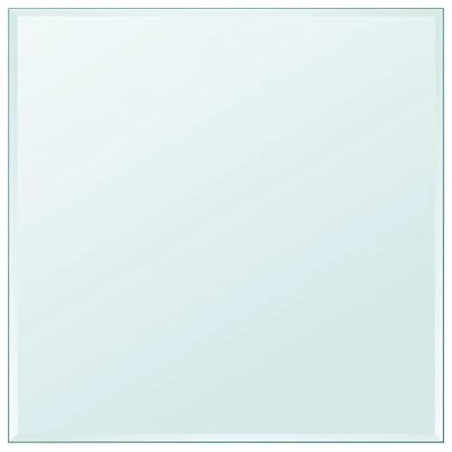 vidaXL Dessus de Table Carré en Verre Trempé Table Basse Salon Séjour Maison