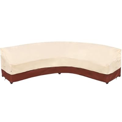 Westblue Curved Patio Furniture Covers-Outdoor Patio Furniture Sectional Covers Waterproof Reinforced Rip-Stop Anti-UV 600D Heavy Duty Outdoor Couch Cover with 3 Air Vent Sofa Cover 190"(128")