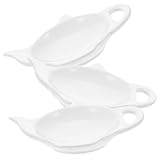 LALADEFIEE 3 Stück Keramik teebeutelhalter Teekannenform Teebeutel Ablage Praktische Teeuntersetzer für Zuhause Büro und Teestuben Hitzebeständig Leicht zu Reinigen Elegantes Design