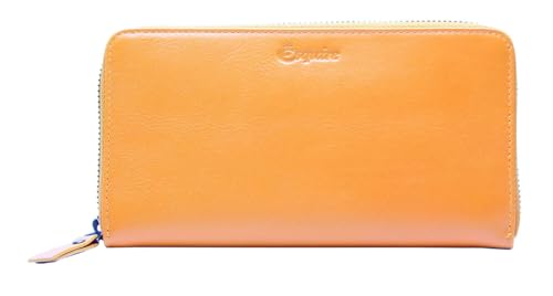 Portefeuille Zip Around Esquire Peru un cuir d'exception couleur curry