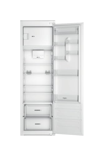 Whirlpool WHSD184011B1 - Frigorífico combinado, empotrado, de una puerta, 30 dB, 177 cm de altura, 285 litros, puerta reversible, LED, descongelación automática, blanco, clase energética E