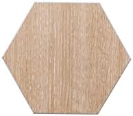 Avant Decor | Stone Composite Hexagon Wood Grain | Peel and Stick Kitchen Backsplash Tiles | Stick On Wall Tiles | Easy DIY Installation | 6” x 6.9” | Single Tile