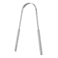 Limpador/Raspador de Língua em Aço Inoxidável Premium – Higiene Bucal Completa, Remove Saburra e Resíduos, Combate Mau Hálito, Hálito Fresco, Design Ergonômico e Durável