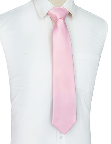 Image of JEMYGINS Solid Color Tie Mens Necktie for Business and Wedding
