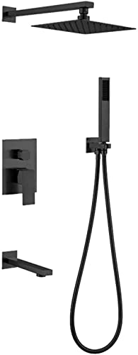 Ensemble de douche mitigeur 3 fonctions encastrable chaud froid or brossé