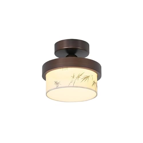 Lampe de plafond balcon d'entrée en tissu haut de gamme, plafonnier d'art rétro