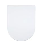 AQUALONA® Premium Thermoplastic Toilet Seat Soft Close Hardwearing Seat with Two Button Hinge Release D Shaped Easy to Clean Simple Installation Top and Bottom Fittings (White - D Shape)