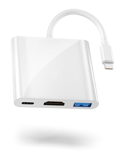 USB-C to HDMI Adapter with 4K Output, Support USB 3.0 5Gbps, Max 100W PD, – Compatible with iPhone 15/16/17, MacBook Pro, MacBook Air, iPad Pro, Pixelbook, XPS, Galaxy, Switch and More (4K@30Hz)