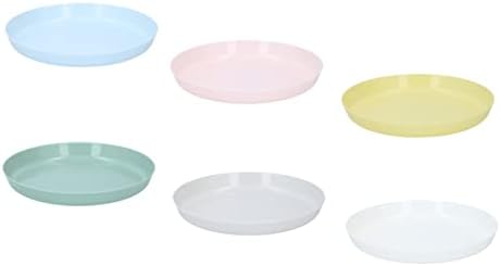 Invero Set of 18 Children's Colourful Unbreakable Plastic Plates - Stackable, Reusable Tableware Serving Plate Set - Microwave and Dishwasher Safe - Ideal for Lunch, Dinner, Outdoor Picnics, Travels