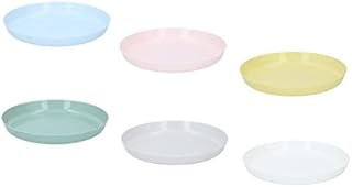 Invero Set of 18 Children's Colourful Unbreakable Plastic Plates - Stackable, Reusable Tableware Serving Plate Set - Microwave and Dishwasher Safe - Ideal for Lunch, Dinner, Outdoor Picnics, Travels