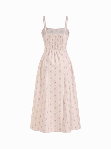 Image of CIDER Womens Polka Dots Summer Casual Dresses Square Neck Sleeveless Midi A Line Elegant Dress