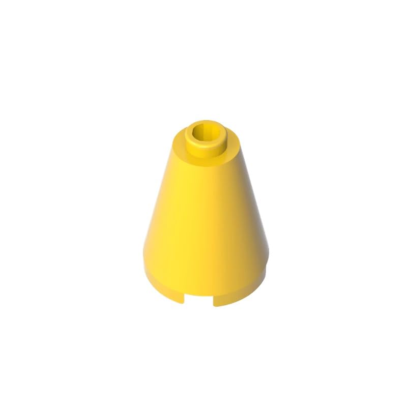 Gobricks 14918 Round Brick Cone 2x2x2 with Blocked Open Stud 50 Pieces GDS-746 Compatible with Lego Building Blocks Color:Yellow — image 1