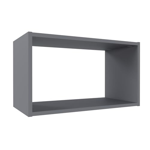 Étagère cube murale grise pour organiser vos livres et objets dans le salon - 2