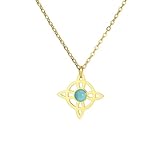 OAUWKEIY Collar Colgante Collar de brujería con nudo celta diosa de la triple luna y amuleto de bruja con zafiro