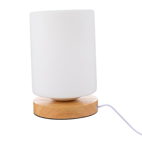 Lámpara de mesa cilindro LED con carga USB, luz cálida miniatura 1