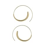 KESYOO 哑光磨砂质感金色耳圈 レディースファッションピアス シンプルでかわいい装飾イヤースタッド おしゃれなガールズジュエリー 日常