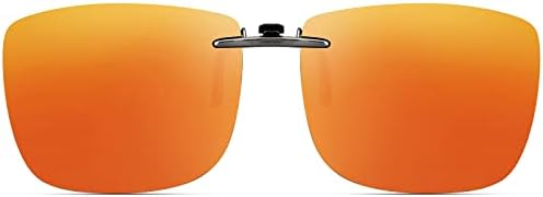 Polarized Clip On Sunglasses Over Prescription Glasses Men Women Compact Fit Non-Flip Up