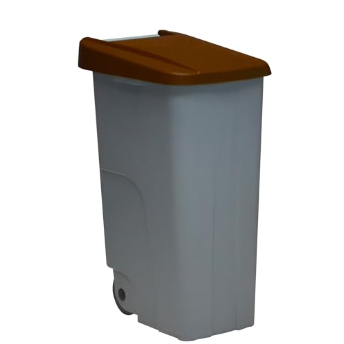 WELL HOME MOBILIARIO & DECORACIÓN Pojemnik zamknięty 85 l brązowy H.76cm + rolka 10 worków na śmieci 100 l