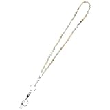 INOOMP Cordón para Credencial Retráctil de Acero Inoxidable con Colgante de Cristal, Porta Tarjetas para Enfermeras y Profesionales, Diseño Elegante y Funcional