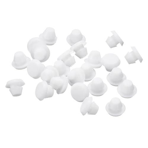 Image of uxcell 36 Pcs Silicone Plugs, Rubber Round Snap in Locking Hole Plugs for 5-5.5mm Hole, Hole Stoppers Waterproof Hole Plug for Metal Tube, Furniture End Caps Inserts, White