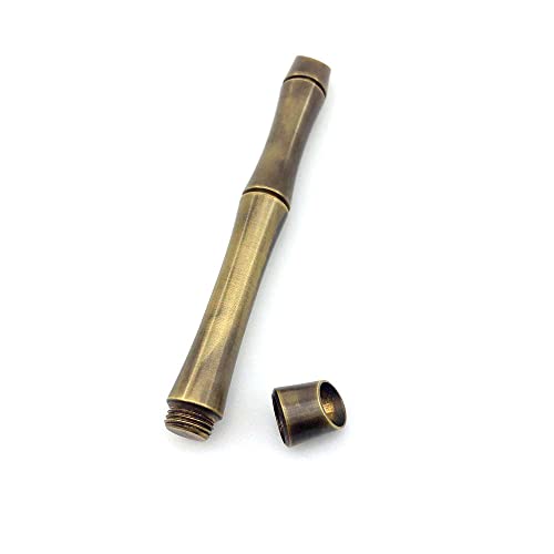 Duffire Brass Fountain Pen Refill Ink Pocket Pen, Handmade Metal Writing Pen Retro Style #TOP6