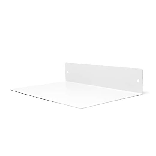 Buhbo Floating Shelf Wall Mounted (8 inch x 12 inch) Heavy Duty Industrial Modern Steel, White