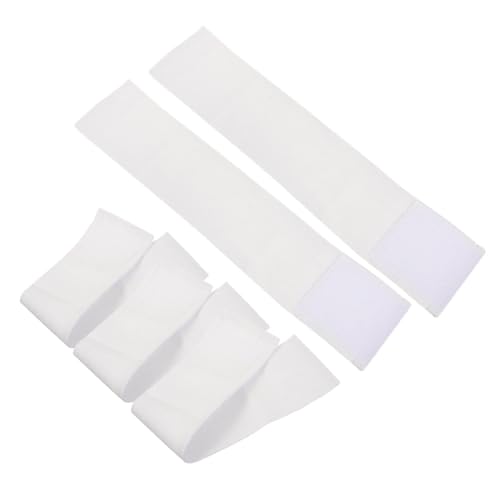 FOYTOKI Brazaletes Elásticos para Brazos Blancos 5 Piezas, Ajustables para Fútbol y Baloncesto, Banda de Capitán Deportiva Multiusos, Tejido de Nailon Cómodo para Entrenar y Competir
