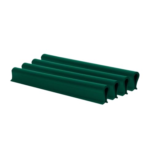 FORTENA Befestigungsclips Abschlussclips 10 Stück, Befestigungsschienen für Zaunlatten, Höhe 19 cm, Clips für Sichtschutzleisten (Grün)