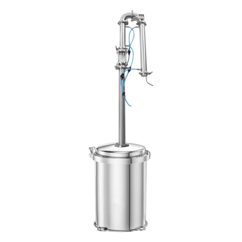 Stainless Steel Tubular Distillation Tower for Home Brewing - 50-100L Capacity, Includes Sight Glass, Thermometer, Wine Dispenser & Copper Mesh