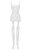ZIUMUDY Women's Sexy Fishnet Crotchless Strap Floral Bodystocking Stretch Tights (White)
