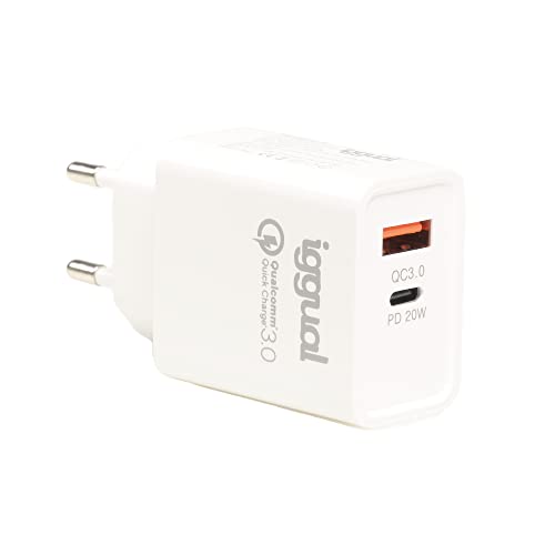 Iggual Cargador Doble Usb Qc3.0 + Tipo C Pd 20W