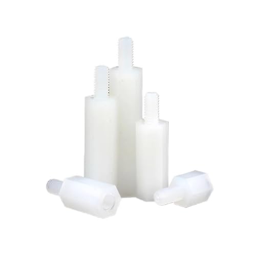 20/50 �z���C�g/�u���b�N PCB �i�C�����X�^���h�I�t�X�y�[�T�[ M2 M2.5 M3 M4 * L + 6 ��v���X�`�b�N�Ԋu�l�W����: 5-50 �~�����[�g��(White,M2x20-6mm (50pcs))