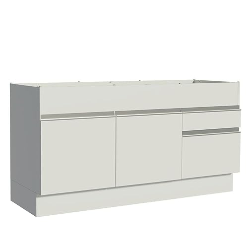 La Mejor Selección de Modulos de cocina los más recomendados. 29 Madesa Mueble De Cocina con 2 Cajones y 2 Puertas 150cm Glamy - Blanco