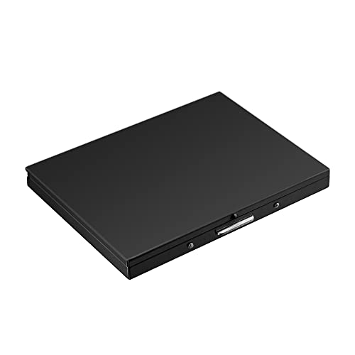 SteelFever Stainless Steel Extra Slim Cigarette Case Metal Cigarette Holder Case for 100's and 84's (Black)