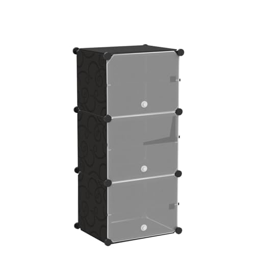 Image of AYSIS DIY Shoe Rack Organizer /Multi-Purpose Plastic 12 Layers 6 Door Portable and Folding Shoe Rack ^ Black12Shelf6Door