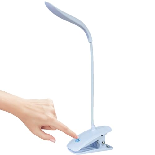 Lámpara de escritorio LED con abrazadera, lámpara de clip para escritorio - Luz de estudio para estudiantes con 3 brillo | Lámpara de aprendizaje para estudiantes, carga y enchufe, doble uso para el